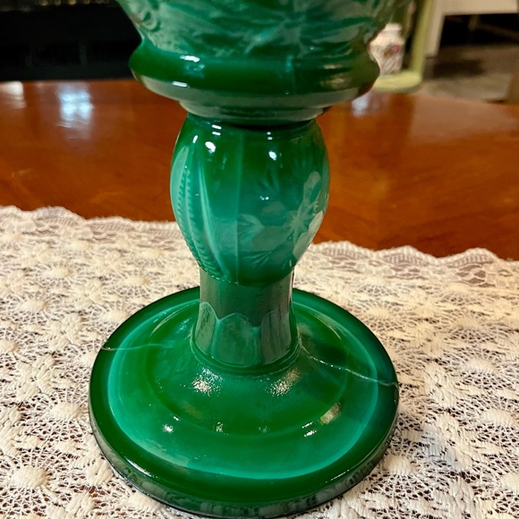 RARE Antique Heinrich Hoffman Opaline Glass Kerosene Lamp Bases - Picture 7 of 16